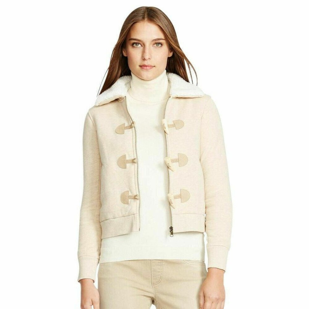 NWT Ralph Lauren Women's Beige Toggle-closure Cotton Jacket
